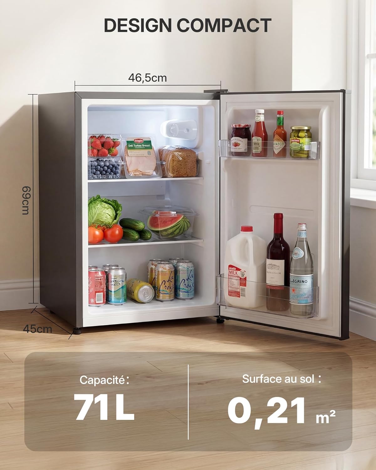 Upstreman - CR71 série - 71L, 40dB, 7 réglages, LED, économe, CR71-Gris Foncé