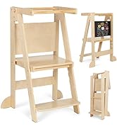 Marchepied pliable en bois couleur bois