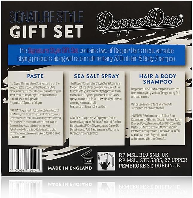 Dapper Dan - Signature Style Coffret - 100/200/300ml - pâte, spray texturisant, shampoing