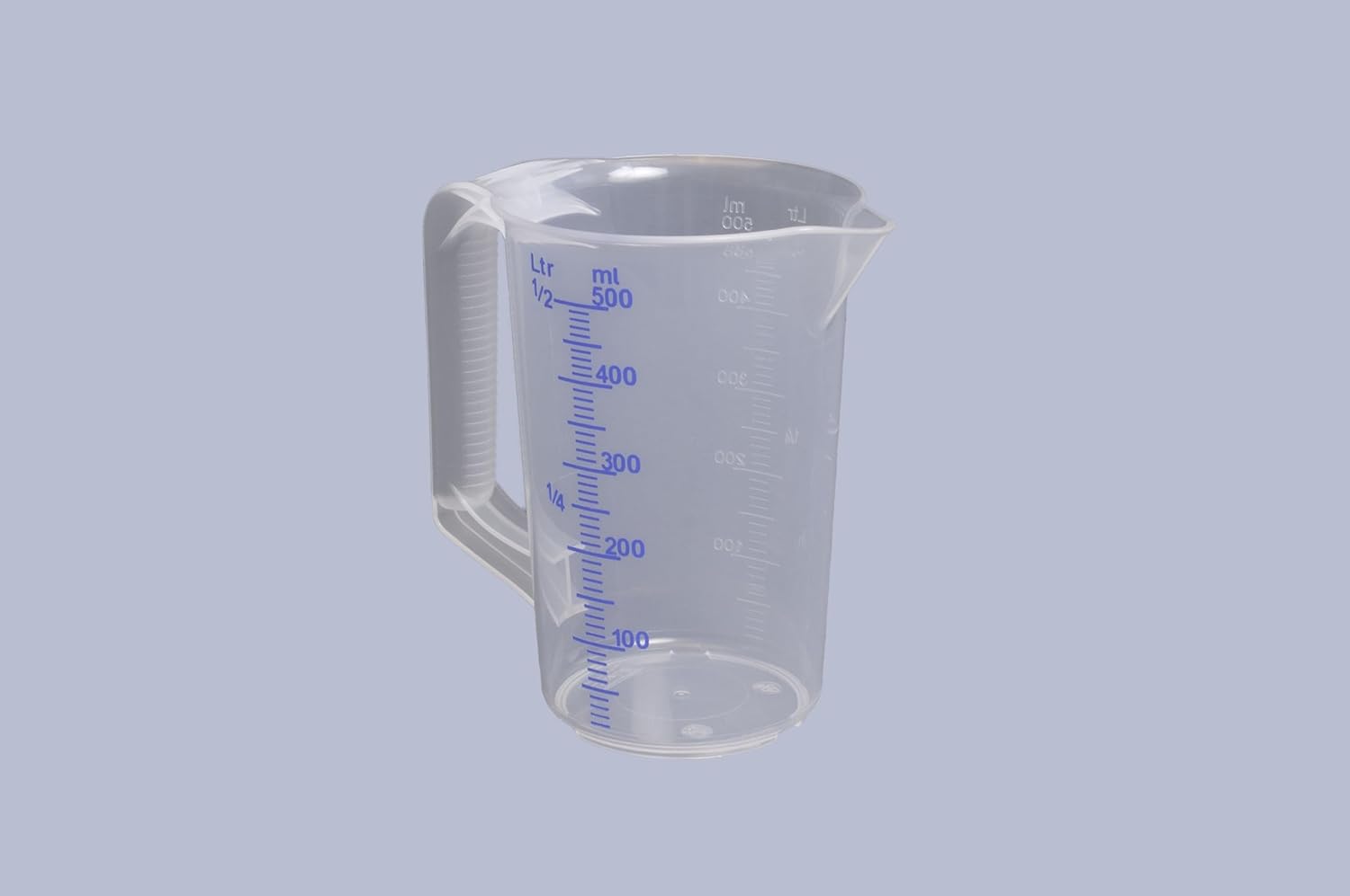 hünersdorff - verre doseur 0,5L - PP, incassable, poignée, graduation bleue - 935000