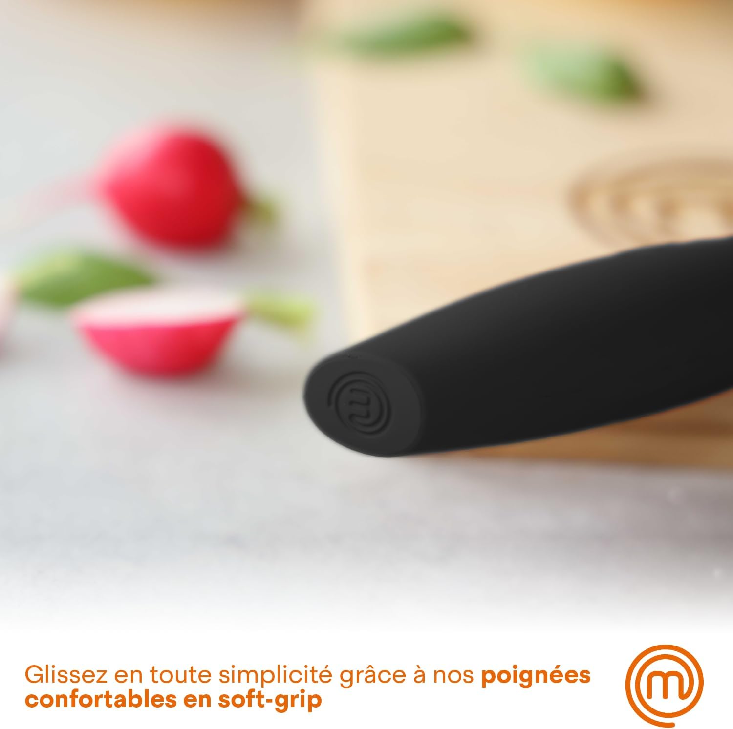 MasterChef - Set Couteaux cuisine, 3 pièces, inox, antiadhésif, manche ergonomique