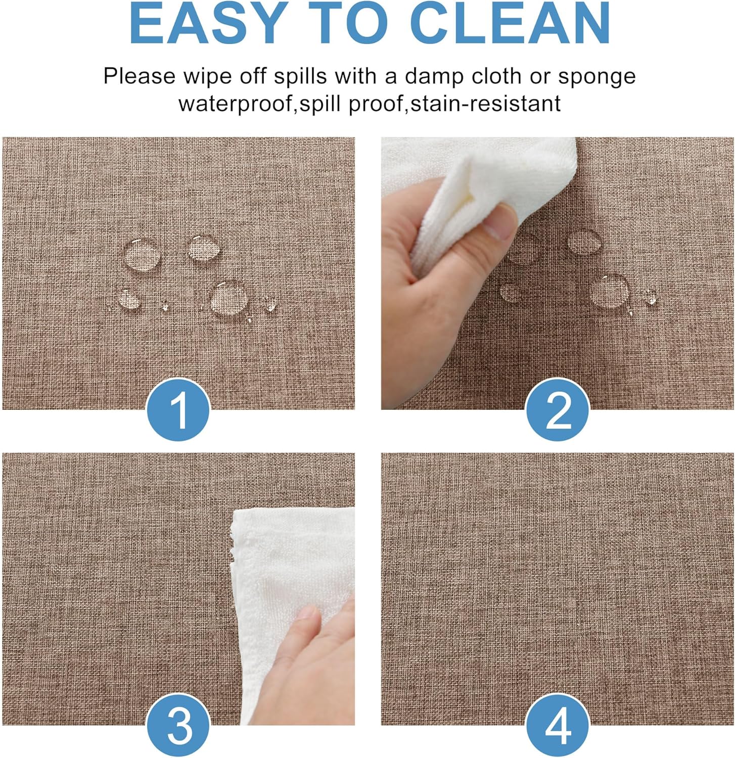 DWCN - Nappe Kaki Lavable Imperméable Lin 135x180cm, anti-tache DWCN