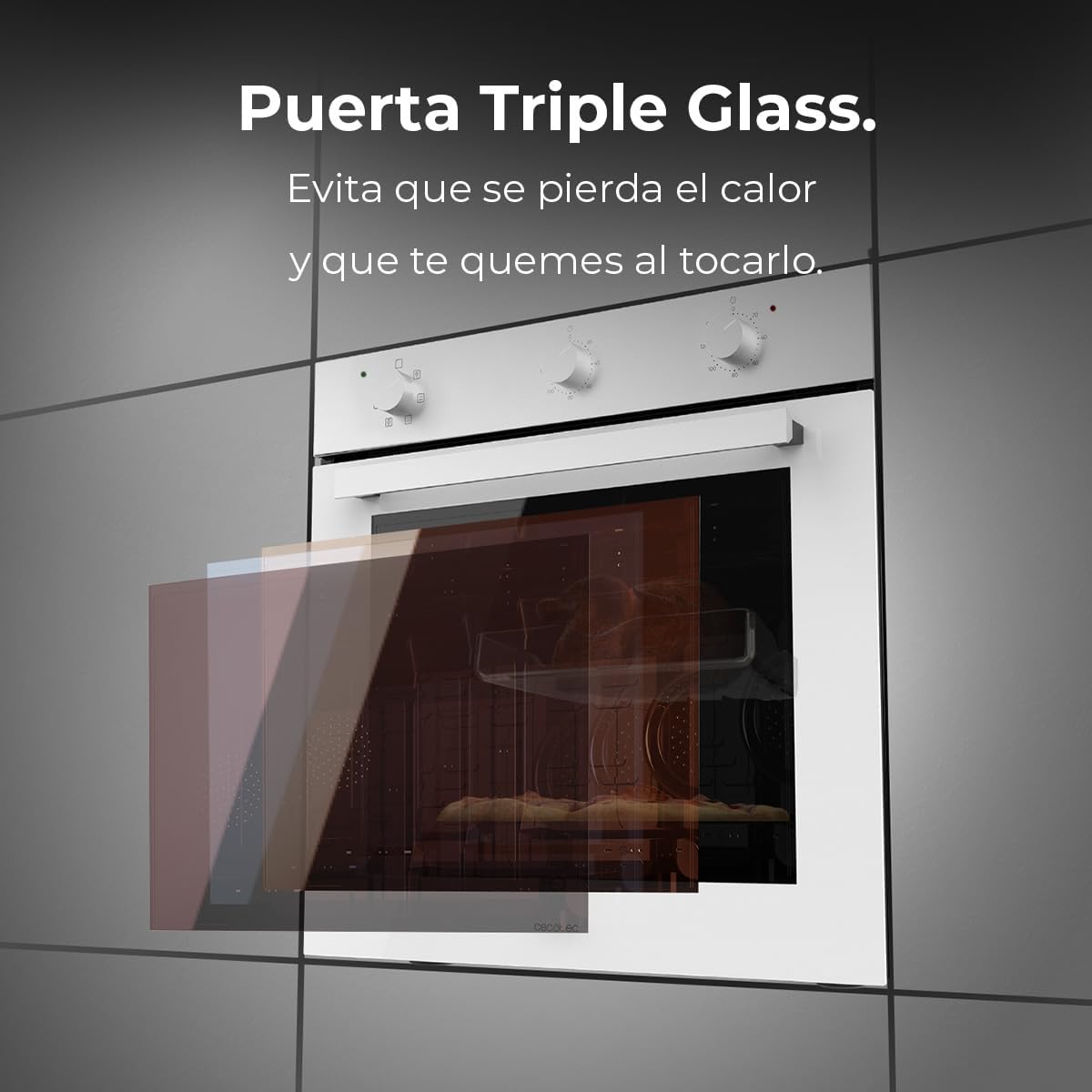 Cecotec - Bolero Hexa M236000 - four encastrable 70L - multifonctions, minuterie, classe A, 2800W, triple vitrage M23600