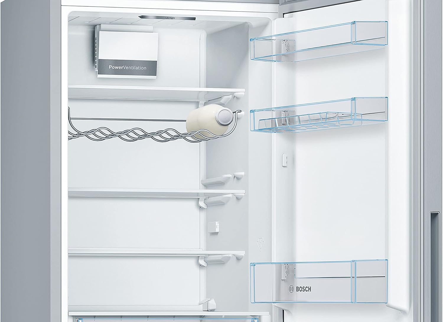 Bosch - réfrigérateur congélateur Série 4 - 186x60cm, 214L/94L, inox - KGV36VLEAS