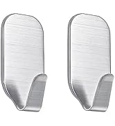 Crochet Adhésif en Acier Inoxydable - 2 Pcs Auto-adhésifs, Porte Serviettes Mural pour Cuisine, S...