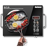 avec affichage numérique, montrant le poisson en train de cuire avec des tranches de citron et des tomates cerises à la surface