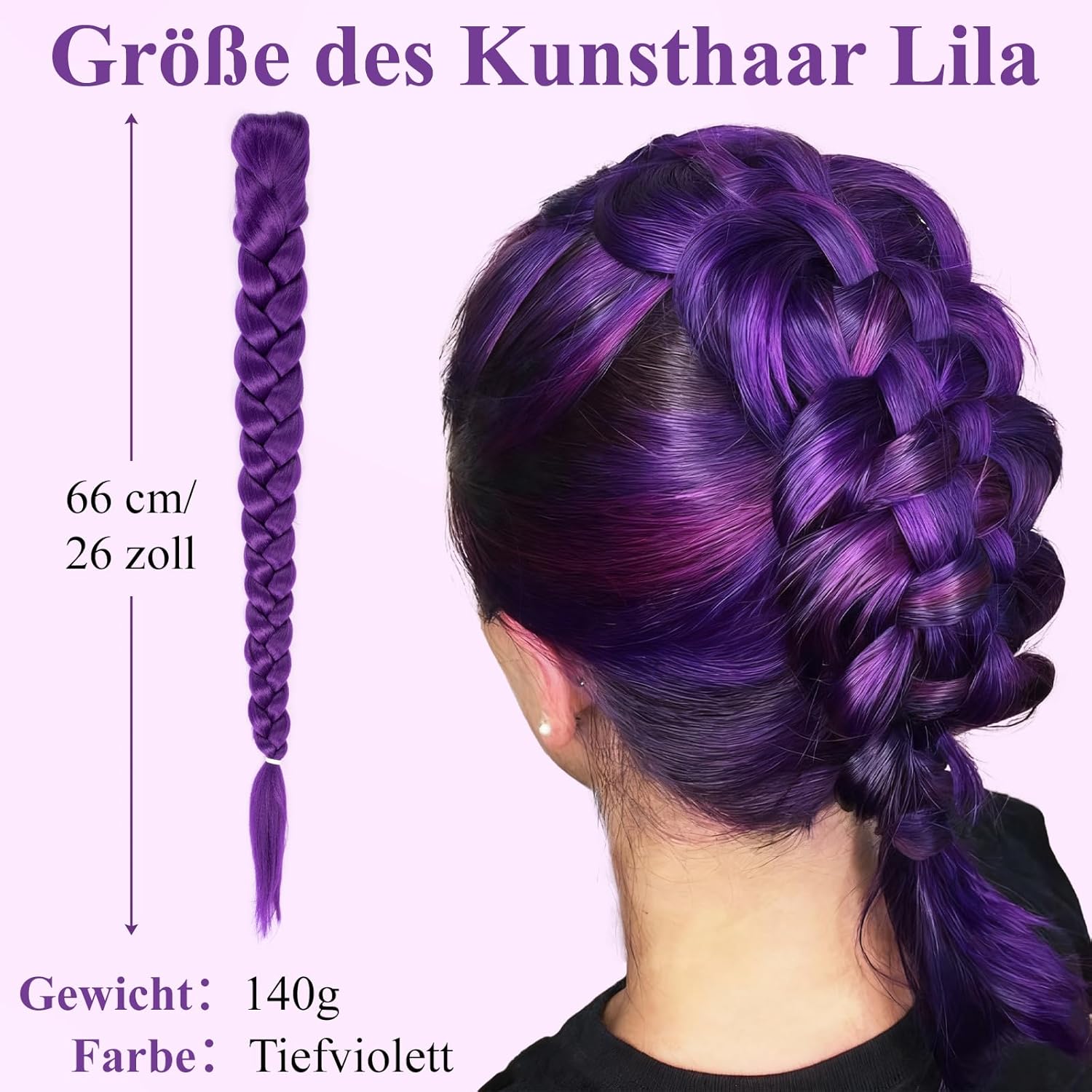 Perruque enfant - extension violette 26