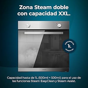 Energy class A / Steam Assist / Steam EasyClean / Cooling Fan / Steam Base X2 / Porte Full Glass