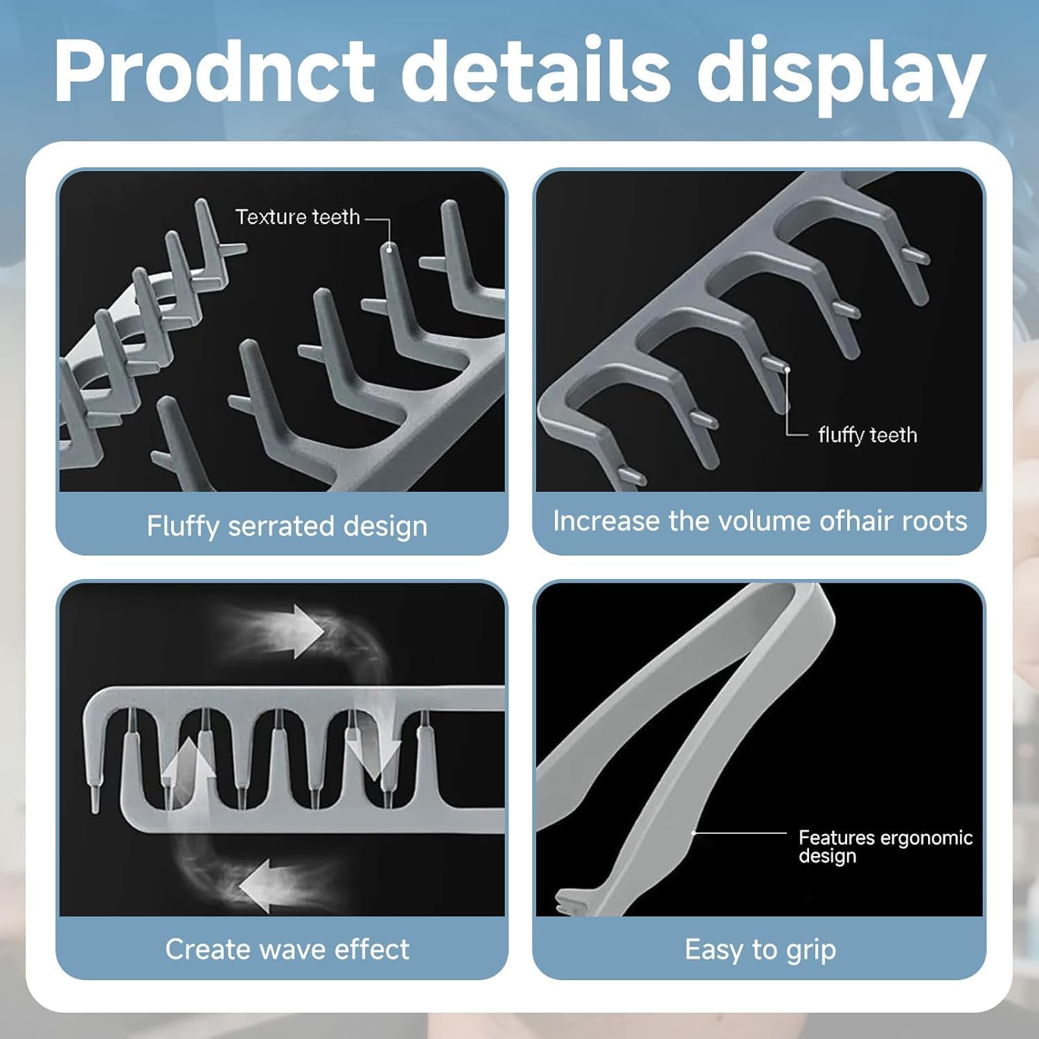 Peigne à texture homme - dents larges - pliable - volumisant et précis