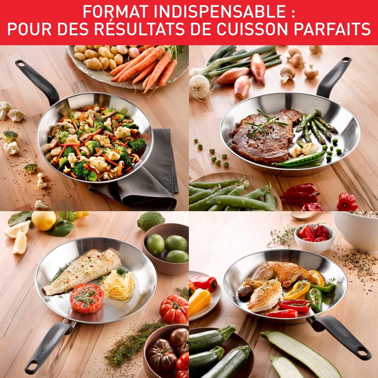 Tefal - Primary série - poêle inox 28 cm - induction, garantie 10 ans E3080604