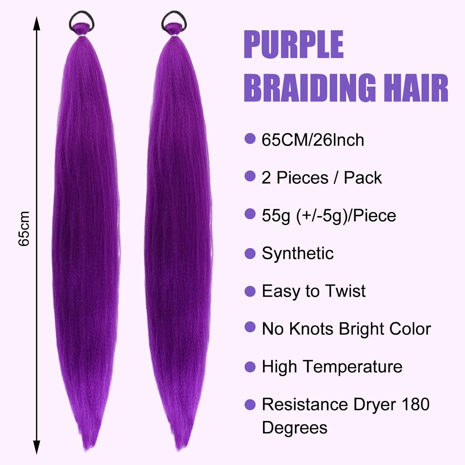 Extension cheveux - tresses violettes 26