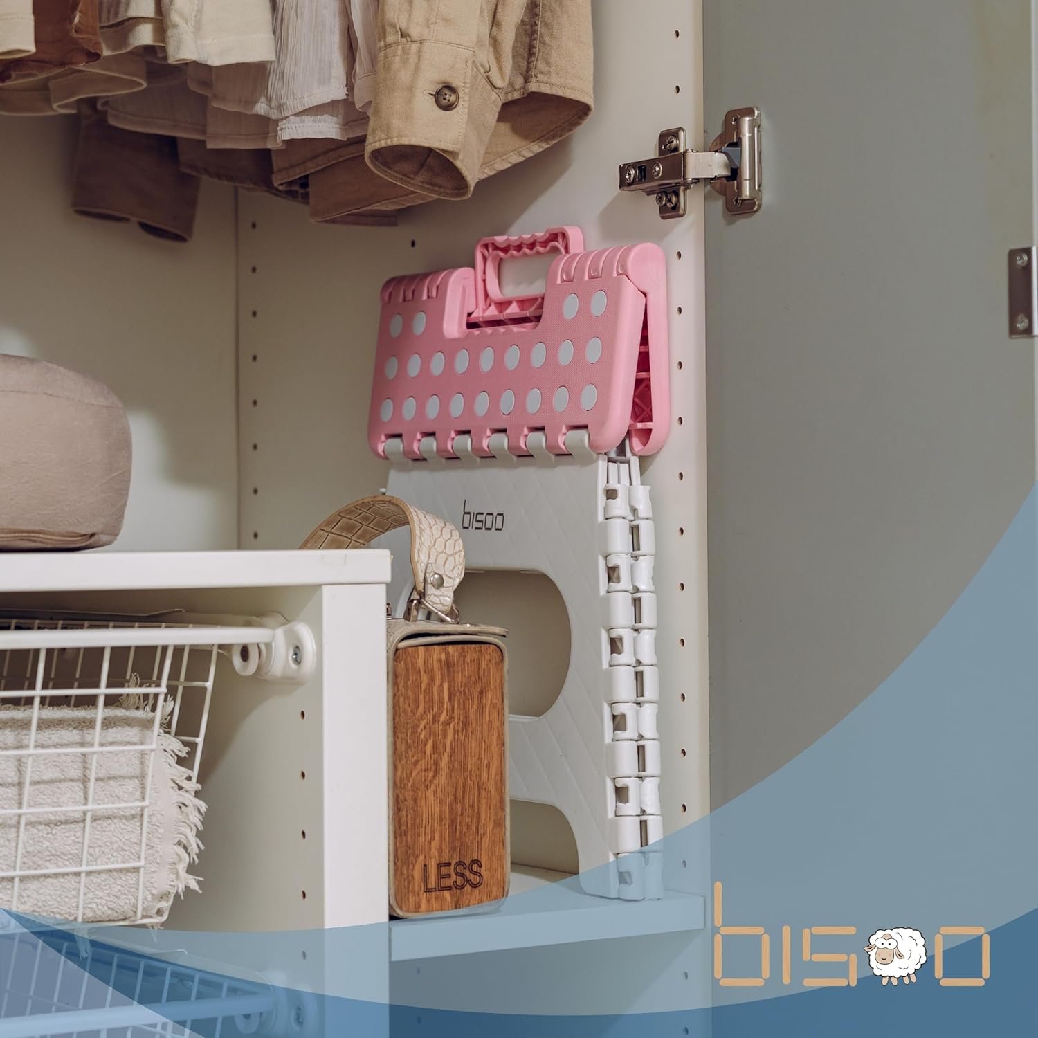 Bisoo - Tabouret pliable enfant - 22cm - marchepied portable WC, rose