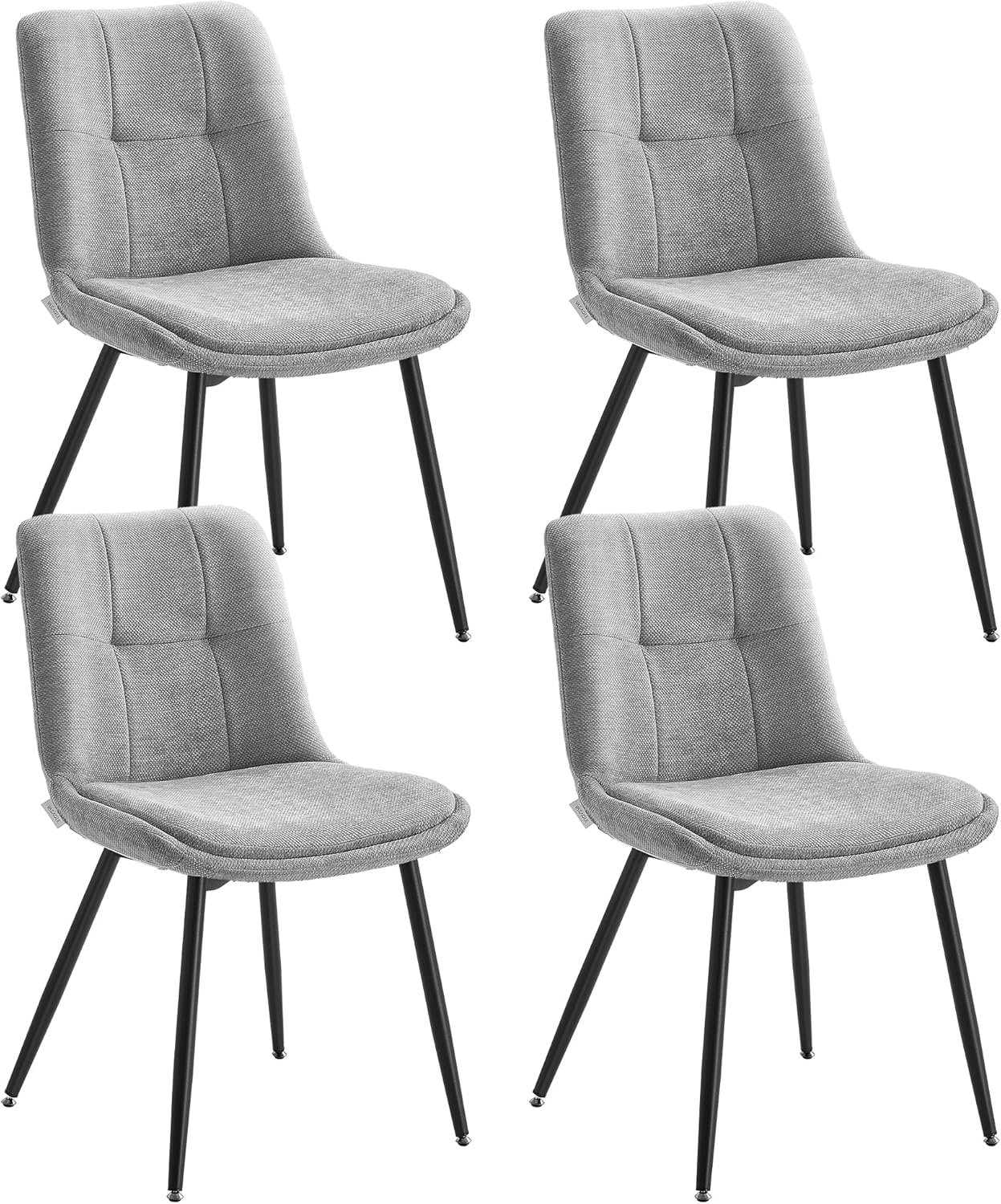 VASAGLE - Lot de 4 chaises salle à manger, pieds métal, double coussin, 120 kg,  KDC151G14
