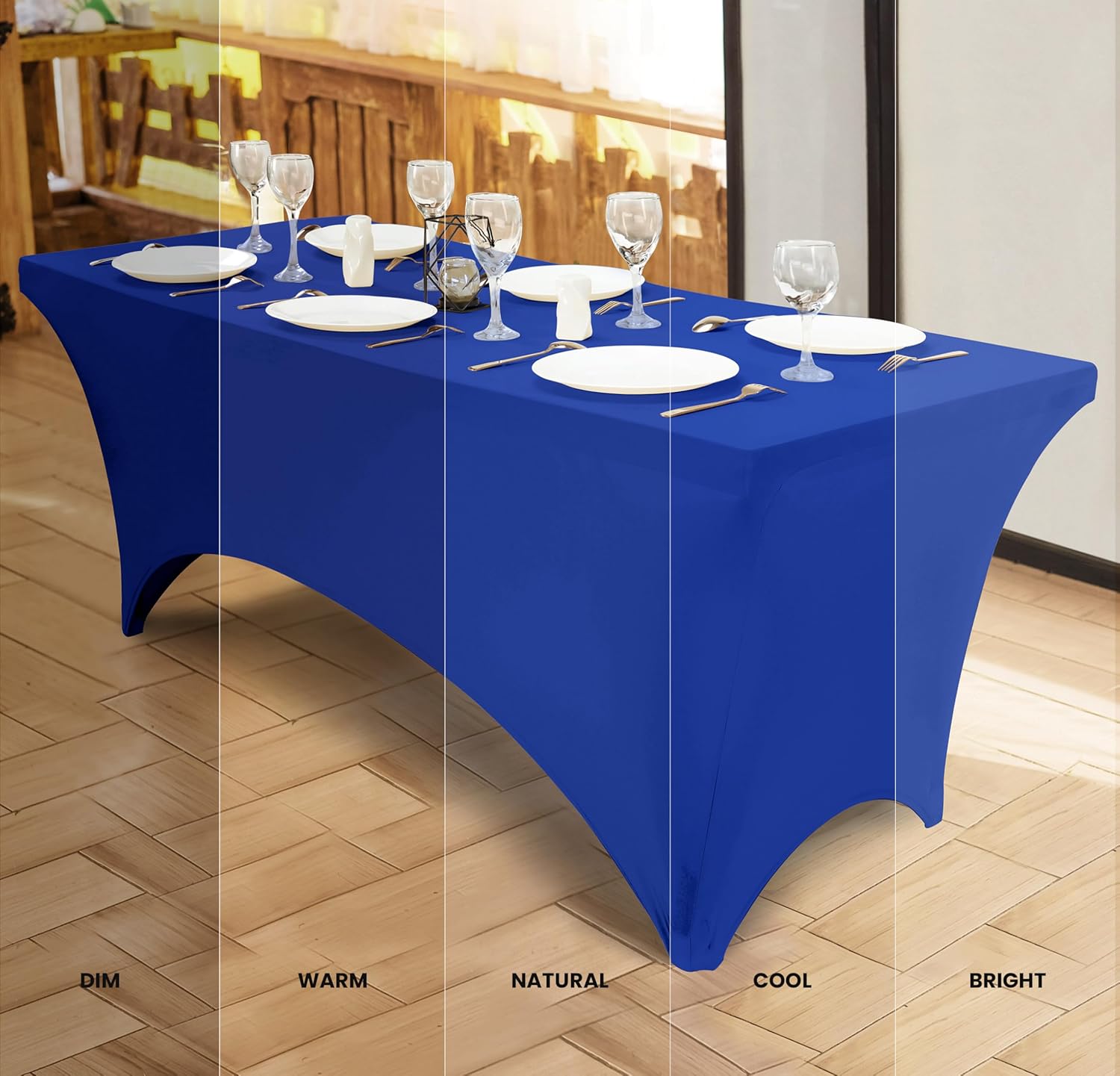 Utopia Kitchen - nappe extensible - 122 cm - polyester/spandex, lavable, infroissable, lot de 2, bleu