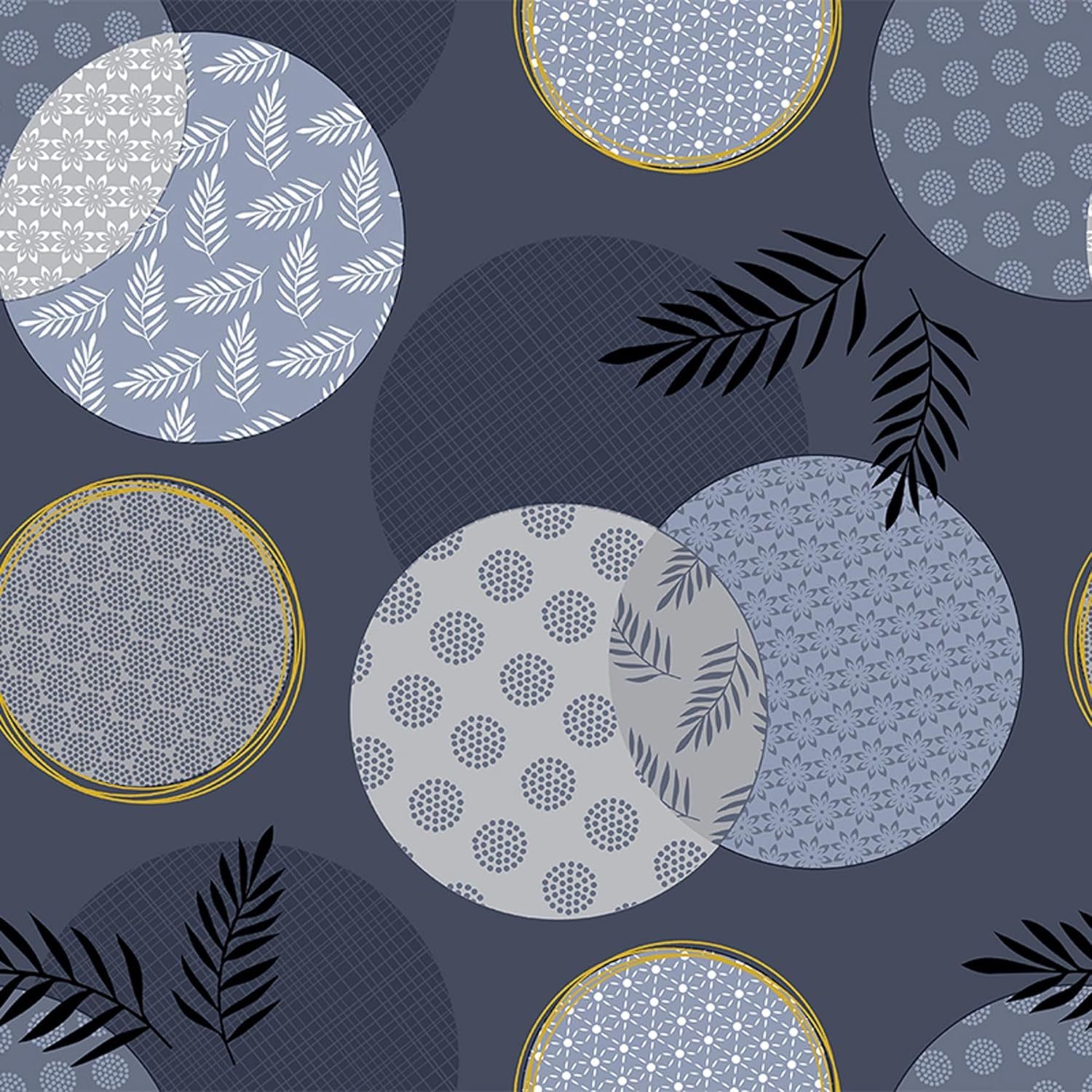 Nappe en toile cirée - Lens Bleu - 140 cm - anti-taches, imperméable