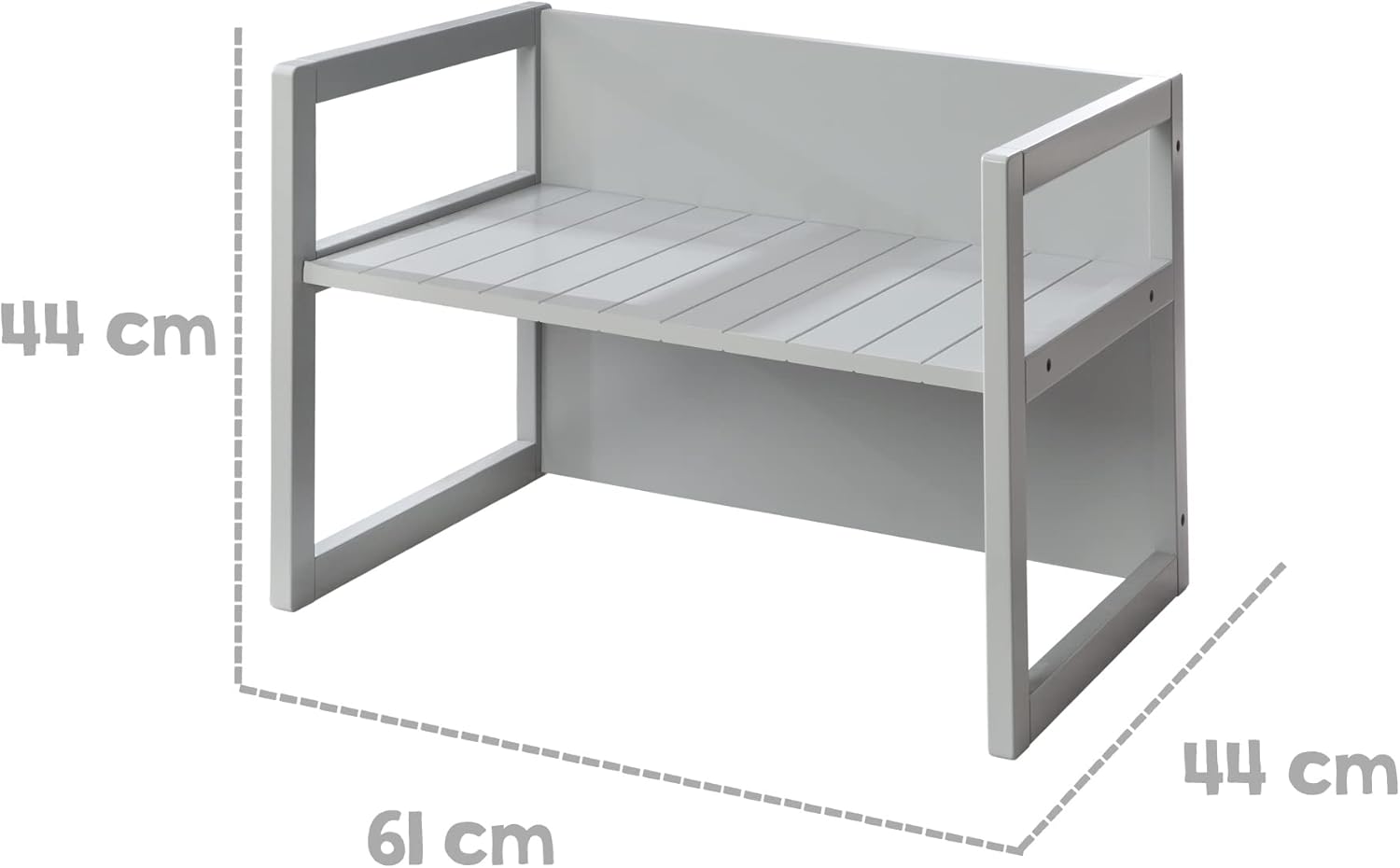 Roba - Ensemble table et chaise enfant - réglable 3 hauteurs - style campagne, gris