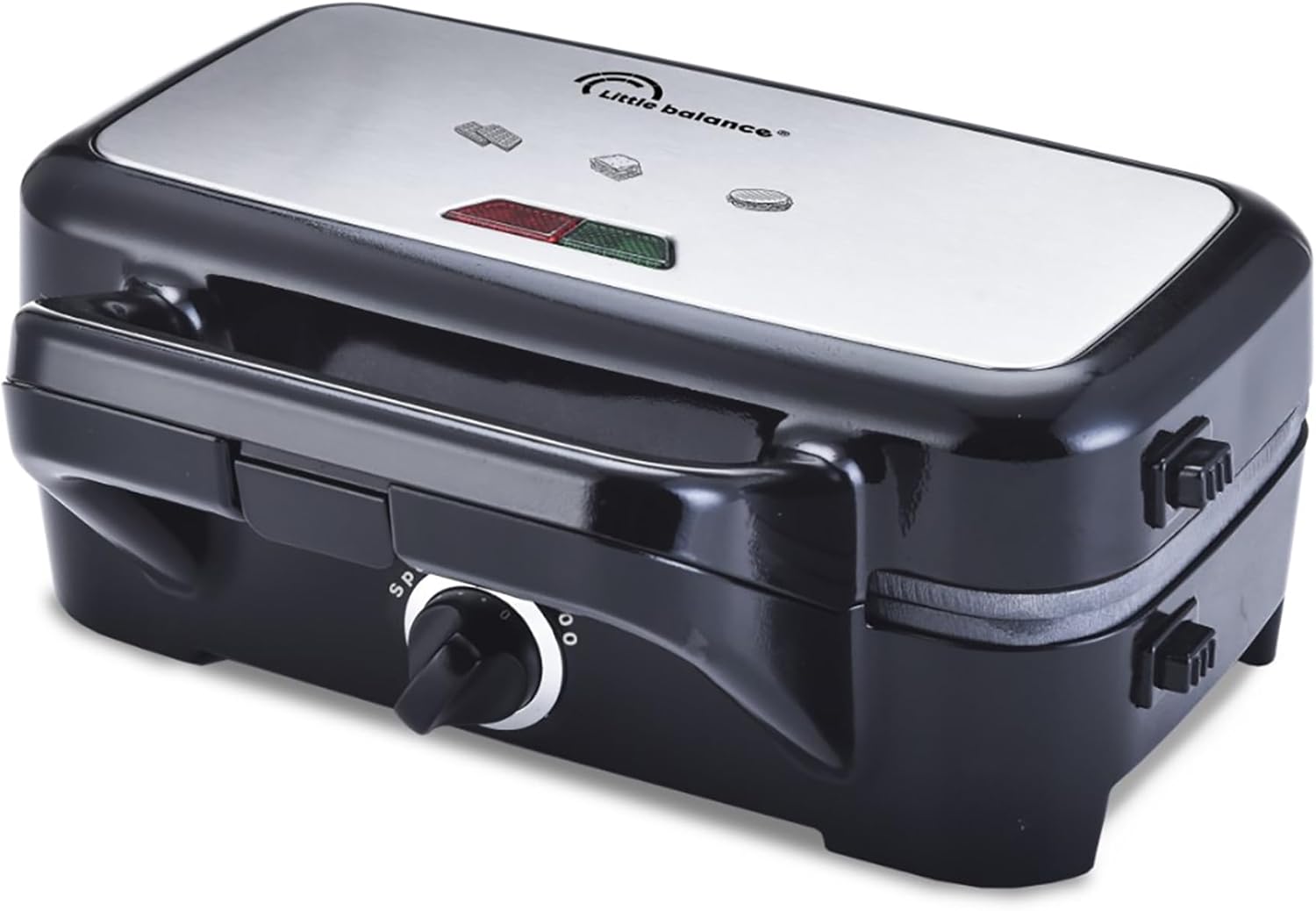 Little Balance - gaufrier/grill 2en1 inox, 1200W, plaques amovibles, 8368