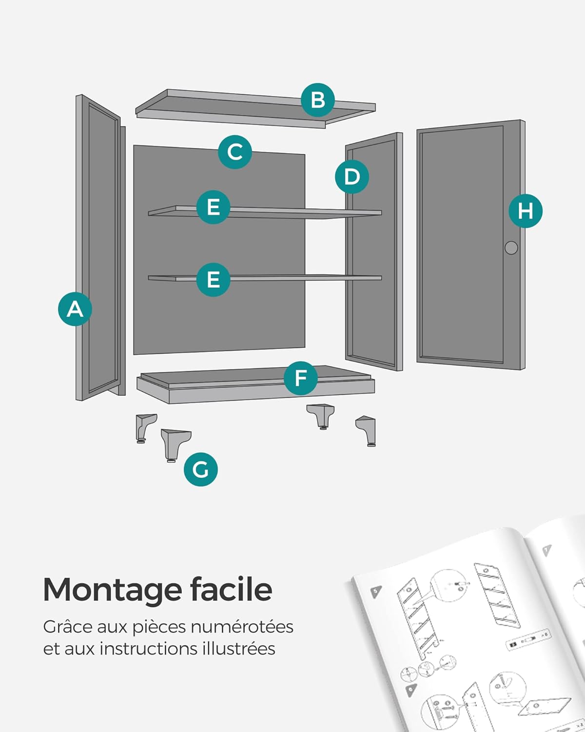 SONGMICS - armoire de bureau acier, 2 portes, verrouillable  OMC013B01