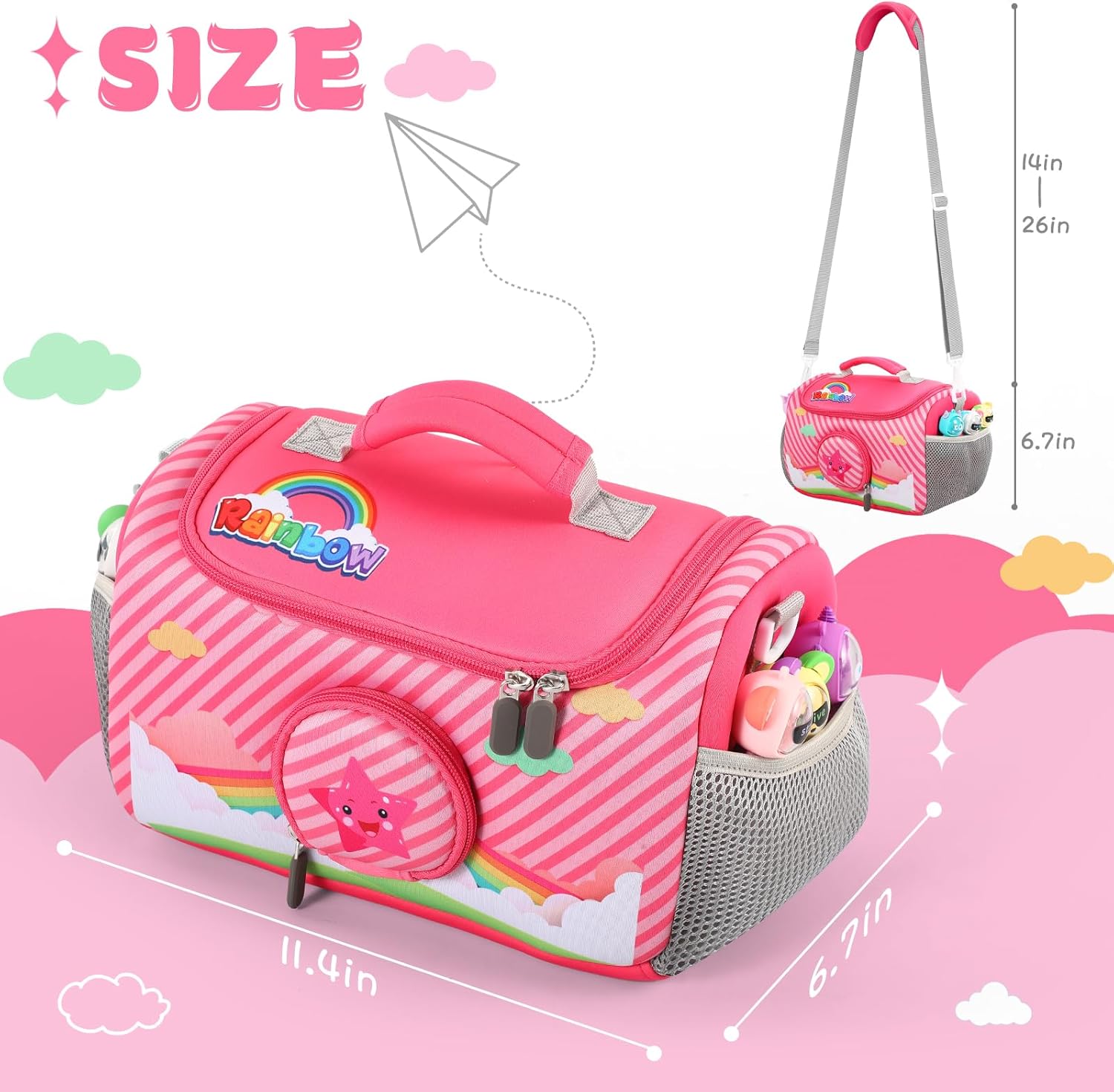 Étui de transport Toniebox - organiseur sac rose - compartiments accessoires - kit de démarrage 1&2