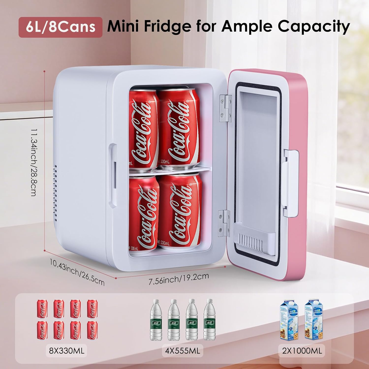 Astarama - Mini frigo 6L/8 canettes - chaud/froid, silencieux, portable