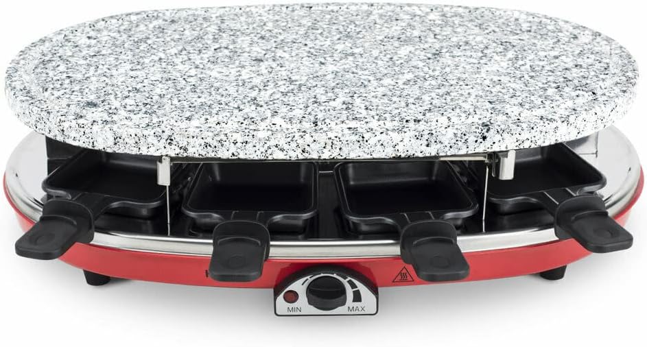 H.Koenig - appareil à raclette 4en1, 8 personnes, pierre naturelle, température réglable, RP418