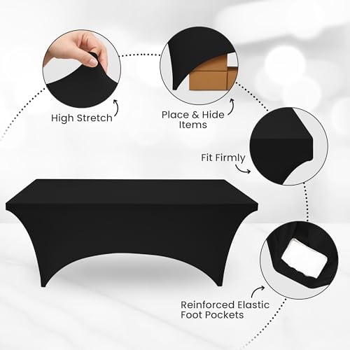 Utopia Kitchen - nappe extensible 183 cm - polyester spandex lavable noir