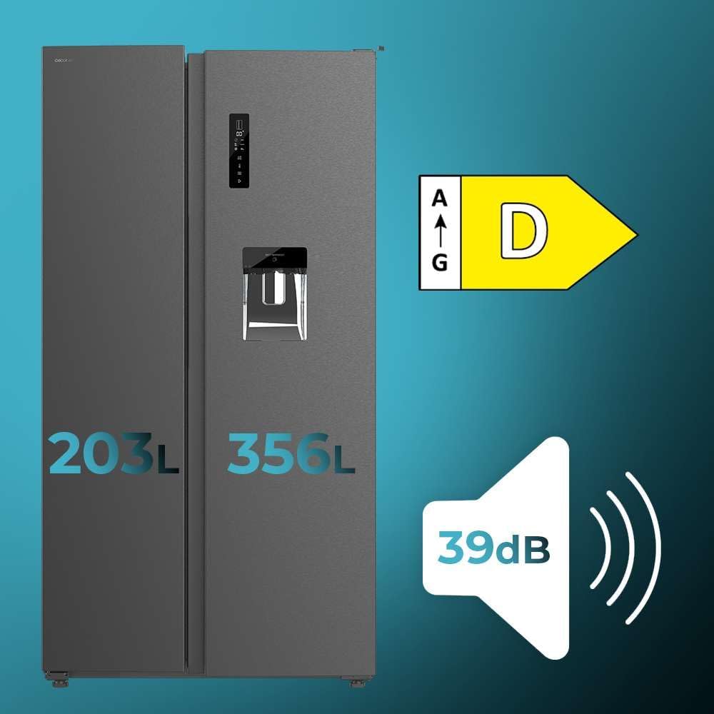 Cecotec - Bolero CoolMarket SBS 562 - 177x90cm - 559L, No Frost, Multi Air Flow, Inverter Plus