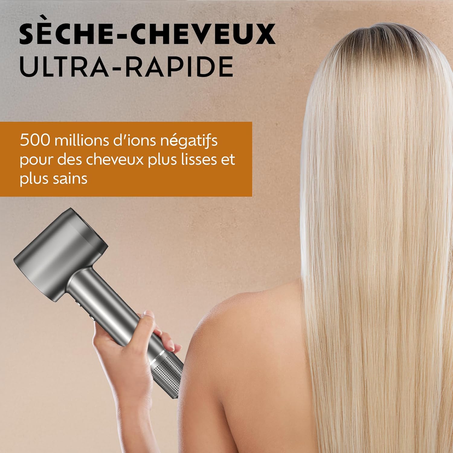 Sèche-cheveux ionique pro - diffuseur - compact - brillance, anti-frisottis