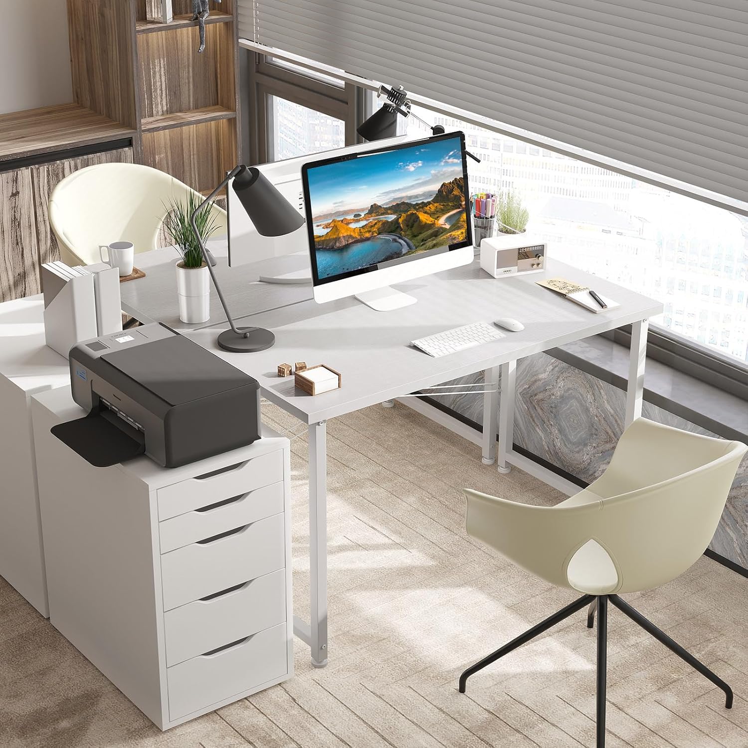 ODK - Bureau d’ordinateur compact - 100x48cm - espace gain de place