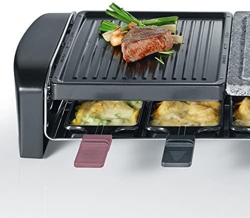 SEVERIN - Raclette 8 pers, pierre naturelle, fonte, 1400W, noir, RG9645