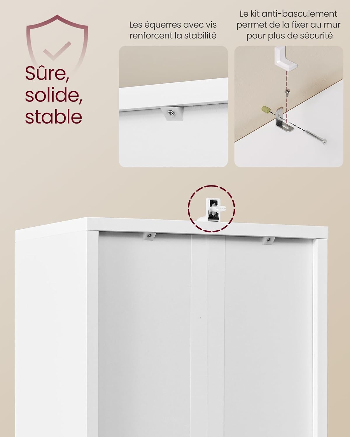 VASAGLE - Custos Collection - 24x31,8x175 cm - étagère 6 niveaux avec porte LBC401W01