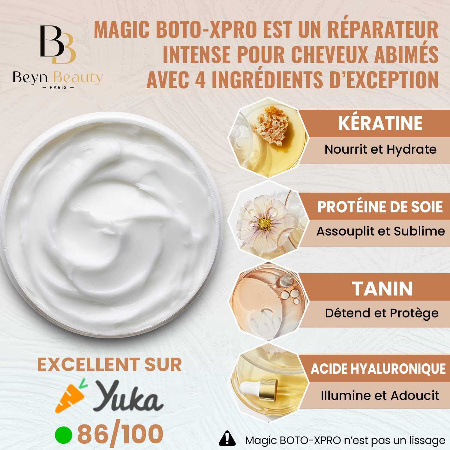 BOTOXPRO - Capillaire professionnel 1000ml - kératine, acide hyaluronique, tanin, musc blanc