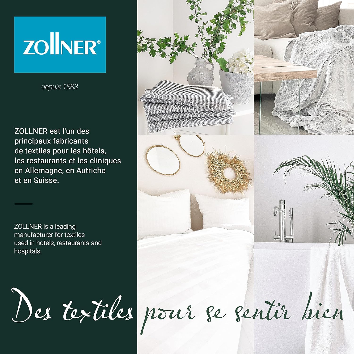 ZOLLNER - set torchons cuisine, coton, 50x70 cm, carreaux rouges