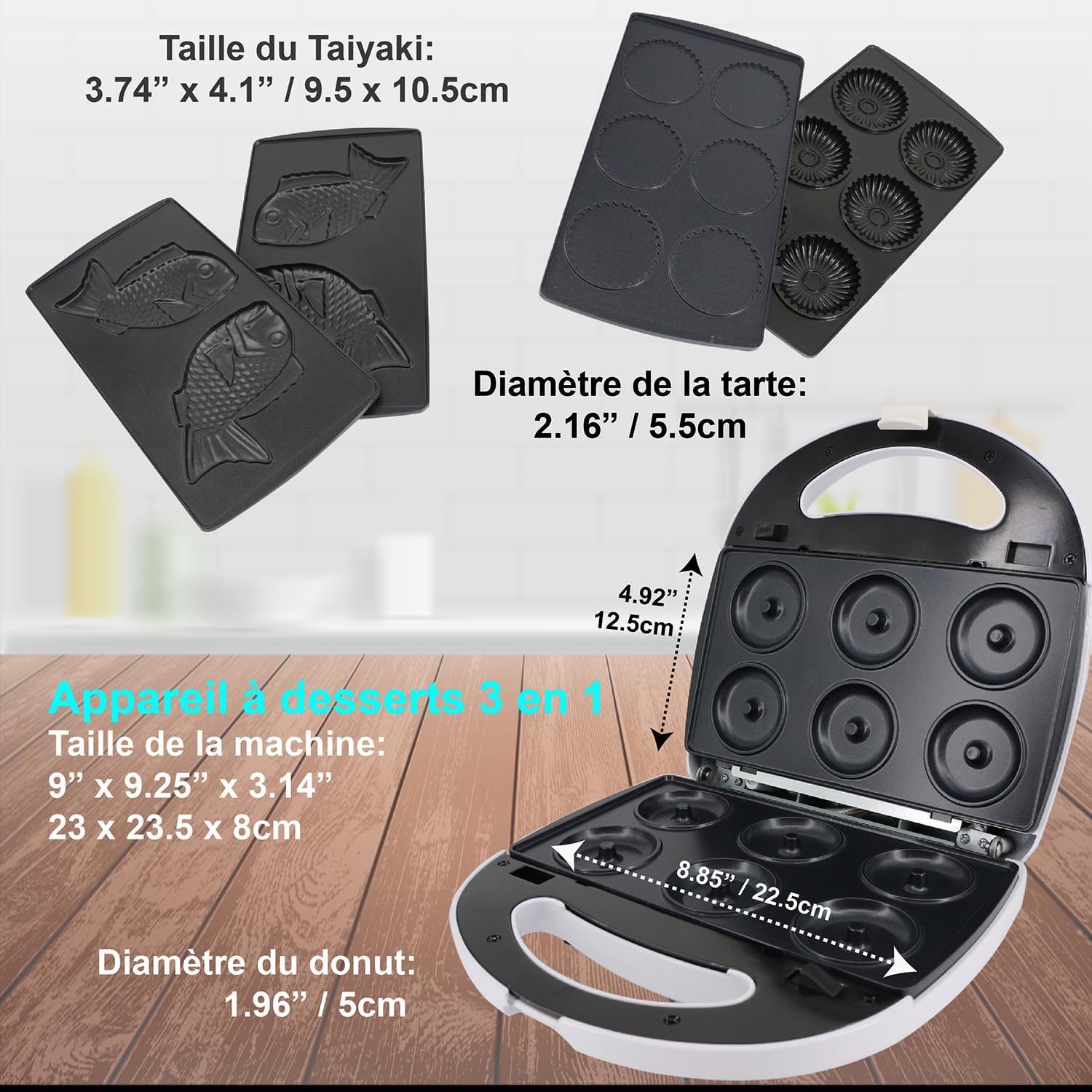 StarBlue - Appareil 3 en 1, plaques amovibles, 700-800W, blanc