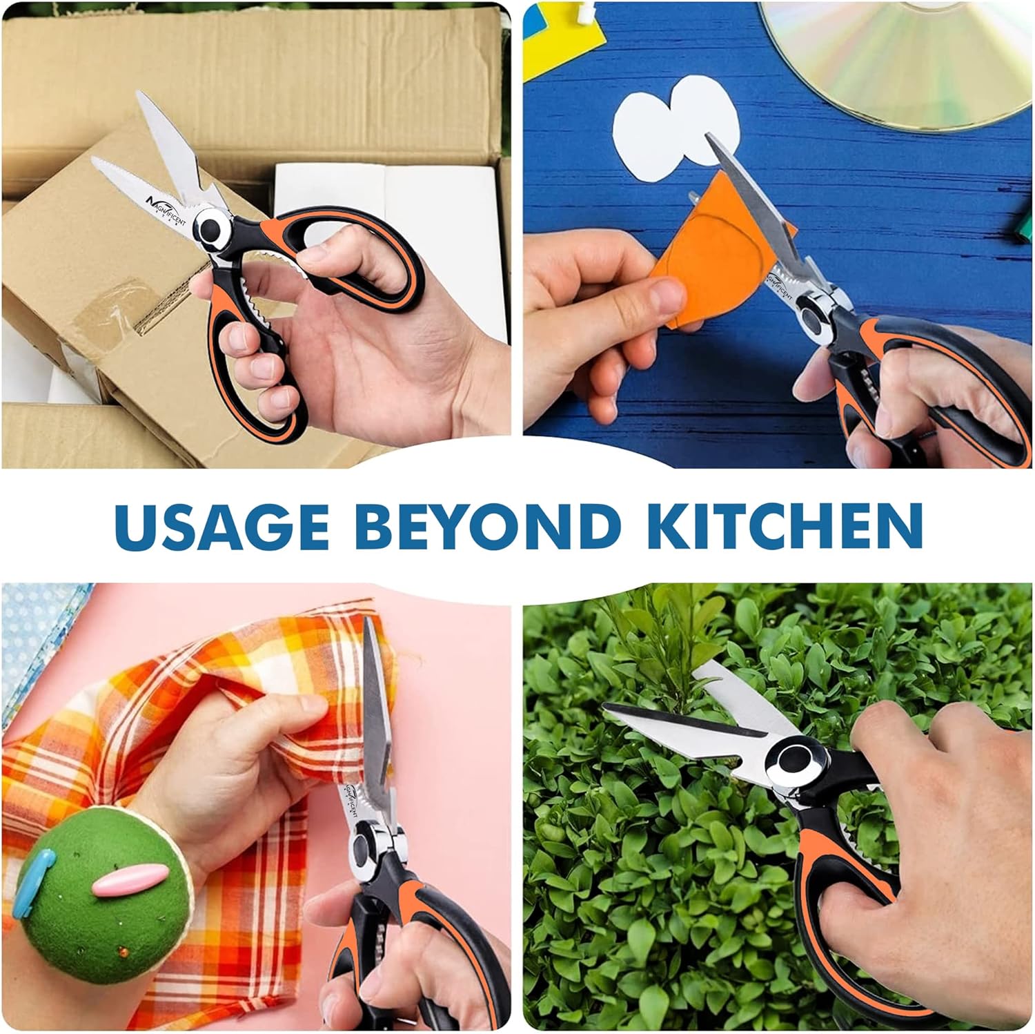 Ciseaux de cuisine - multifonctions, prise douce, housse de sécurité