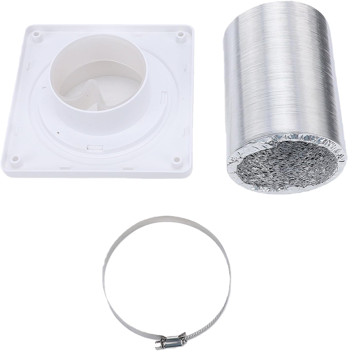 Fafeicy - kit de raccordement sécheuse - 10 cm/2,4 m - verrou rotatif, tuyau alu flexible