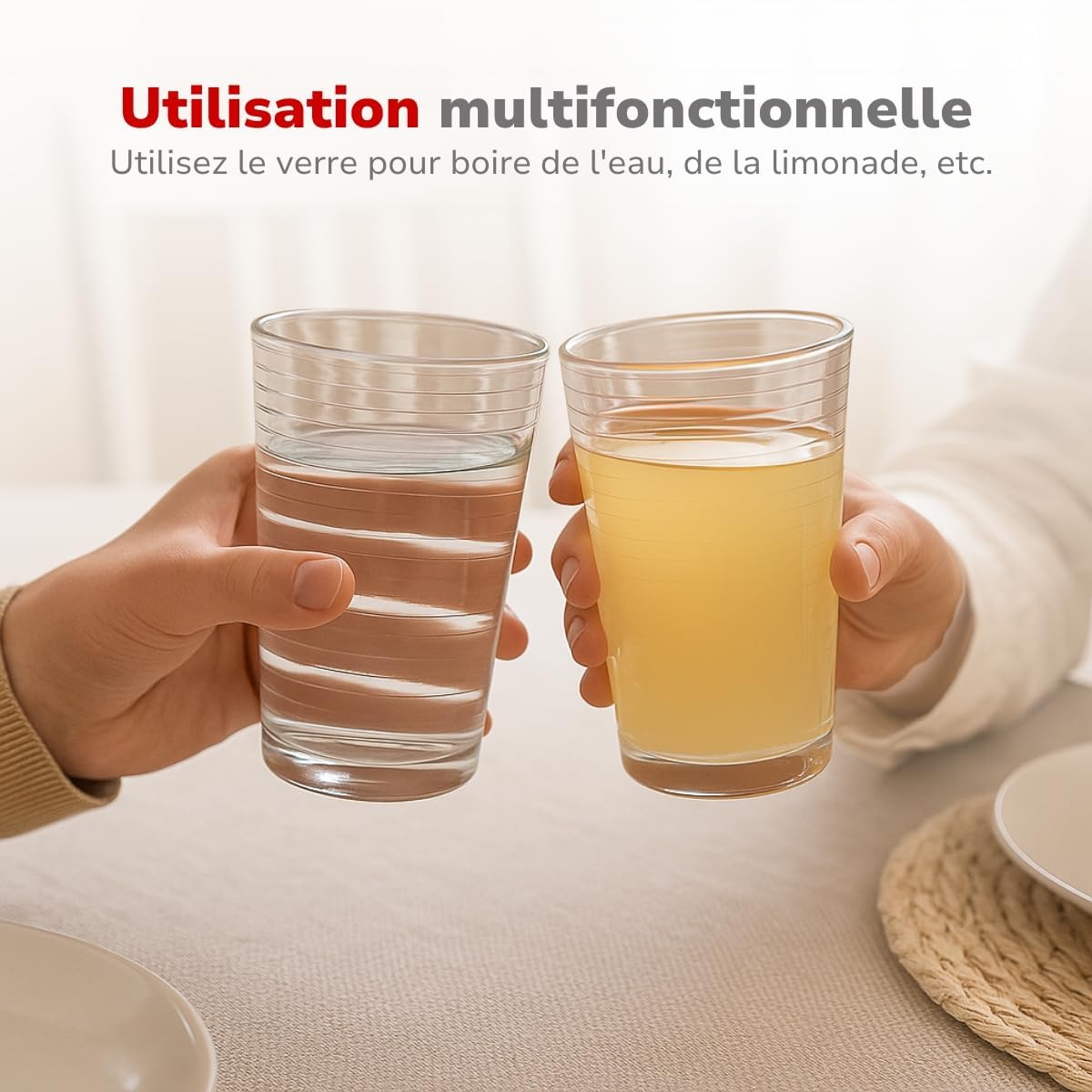 Alpina - Verres à eau - 220 ml - lot de 6, lavable au lave-vaisselle