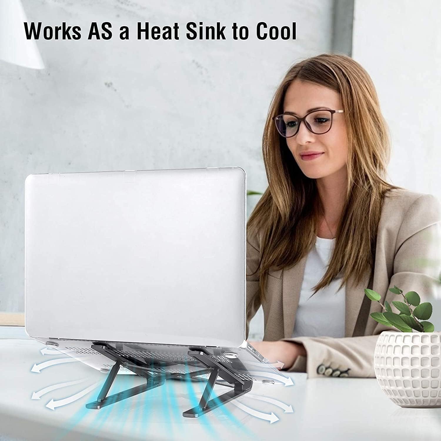 Support ordinateur portable aluminium réglable 10-17.3