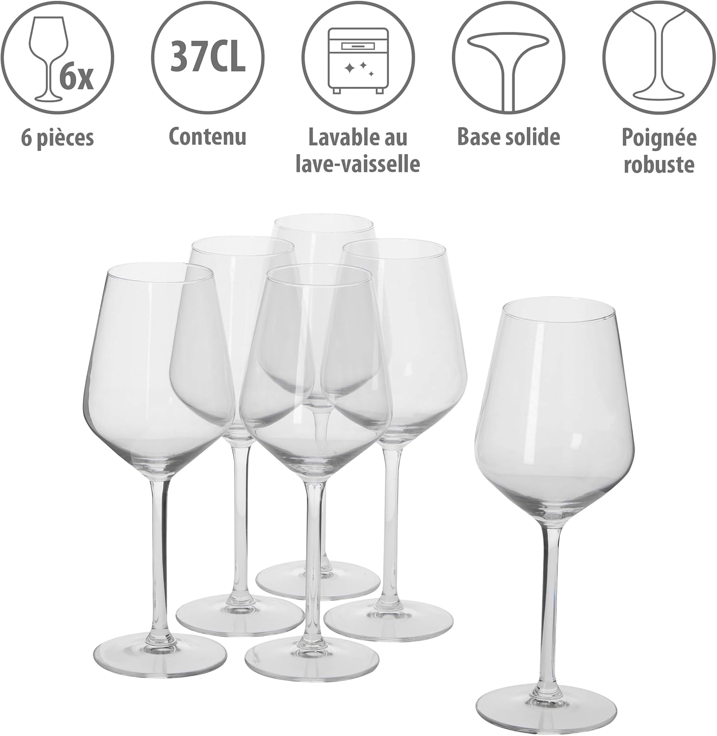 Alpina - Verre à vin blanc Claire - 37cl - lot de 6 verres