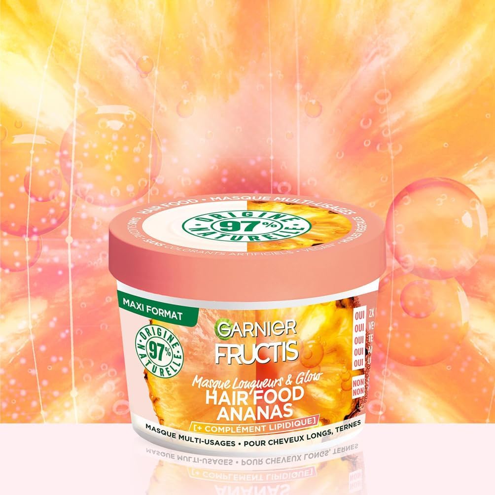 Garnier - Fructis Hair Food Ananas - coffret soin cheveux longs - routine nourrissante vegan 3 produits