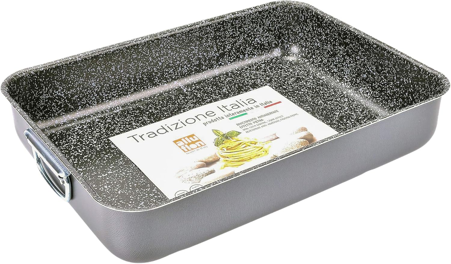Alluflon - Tradition Italie - 35 x 25 cm - plat à lasagnes alu noir