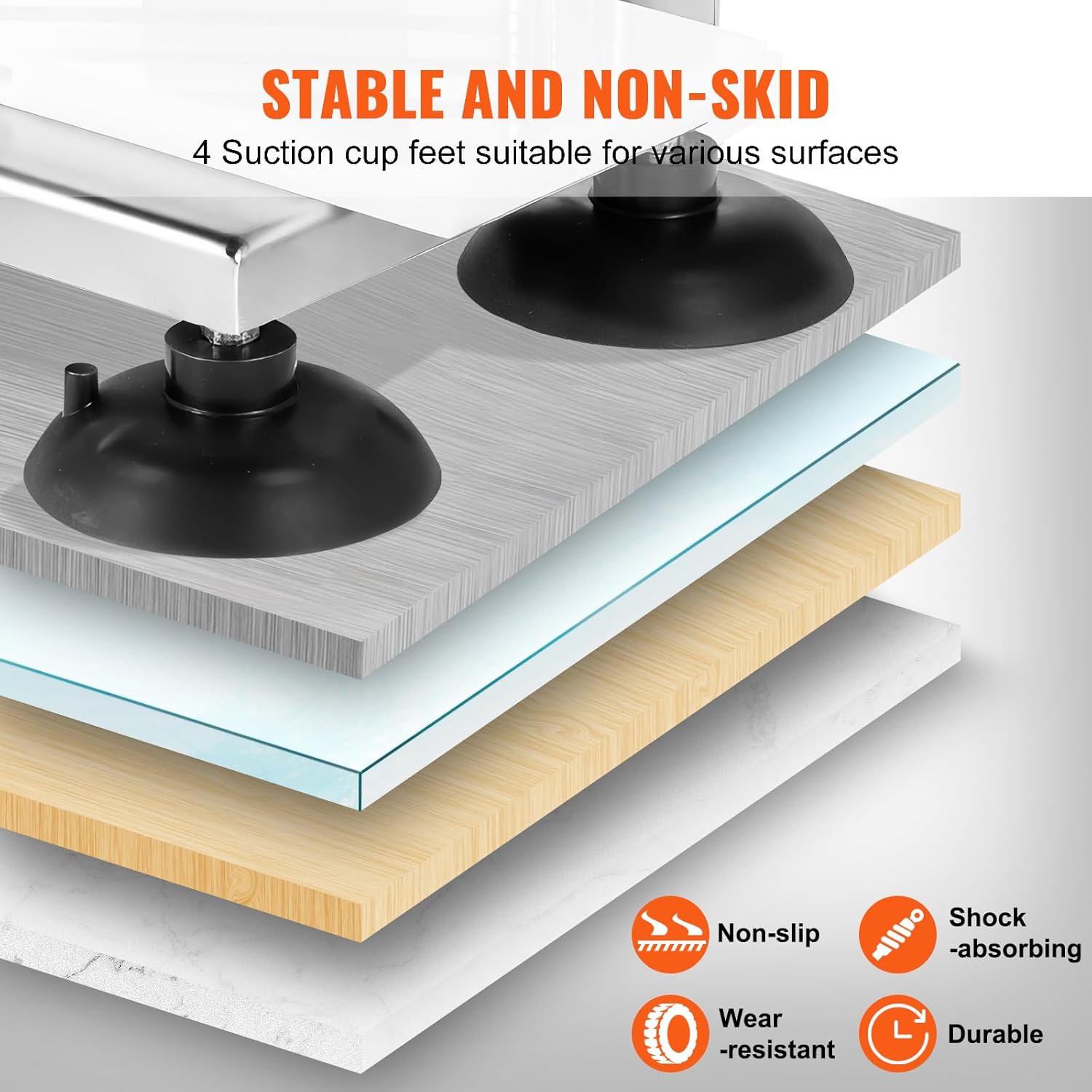 VEVOR - Coupe-tomates inox 9,5mm - pieds antidérapants robustes