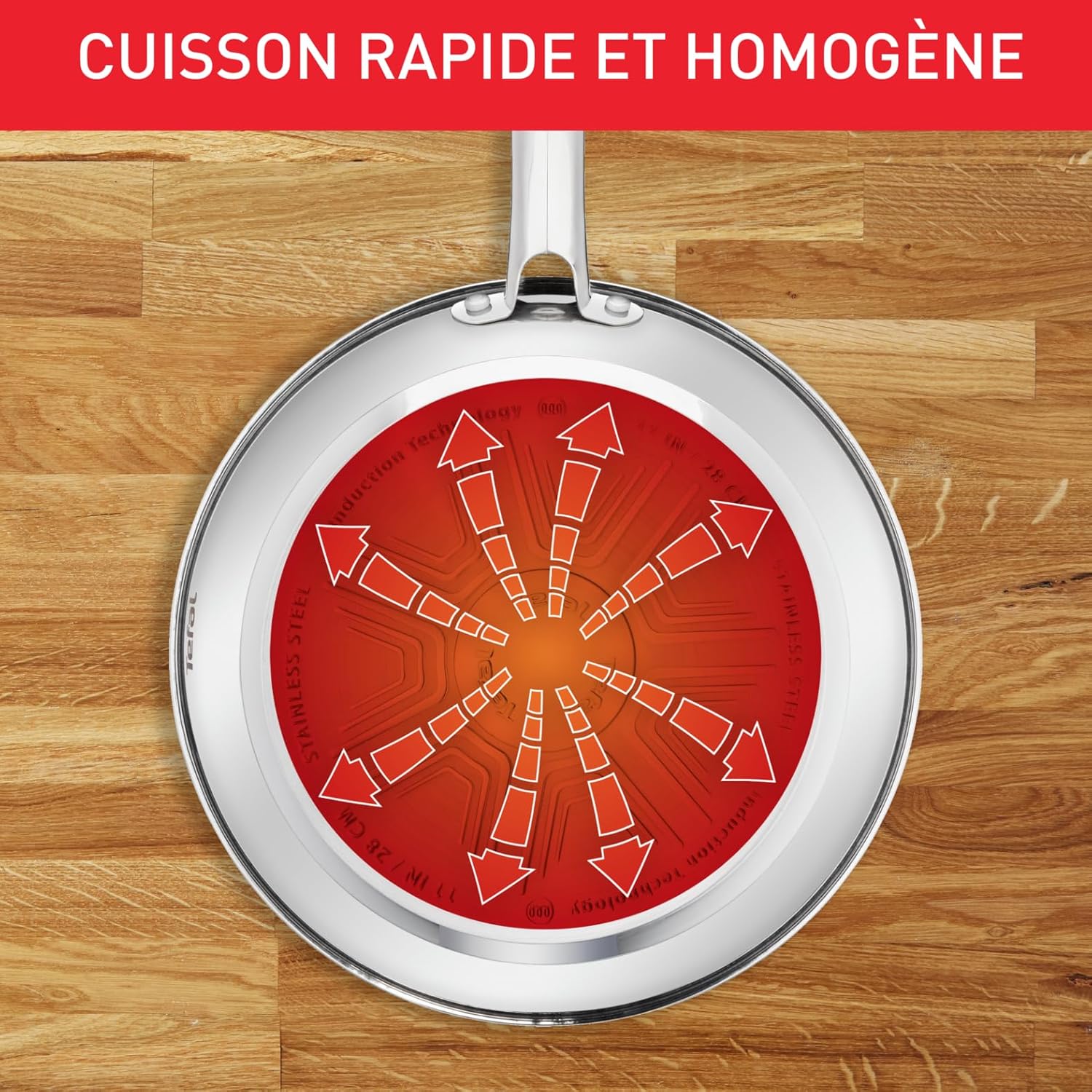 Tefal - Duetto série - 20/24/28 cm - inox, induction, Thermo-Spot, A704S363