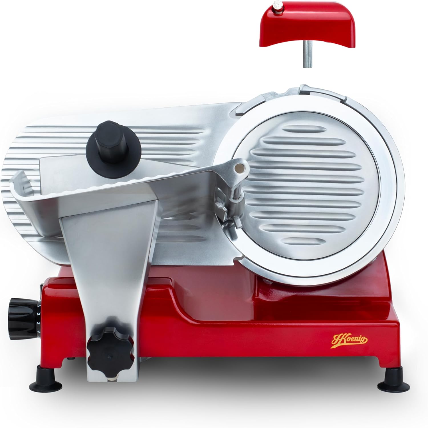 H.Koenig - MSX224 - trancheuse électrique 20 cm, 0-12 mm, aiguiseur, plateau large, 282 rpm