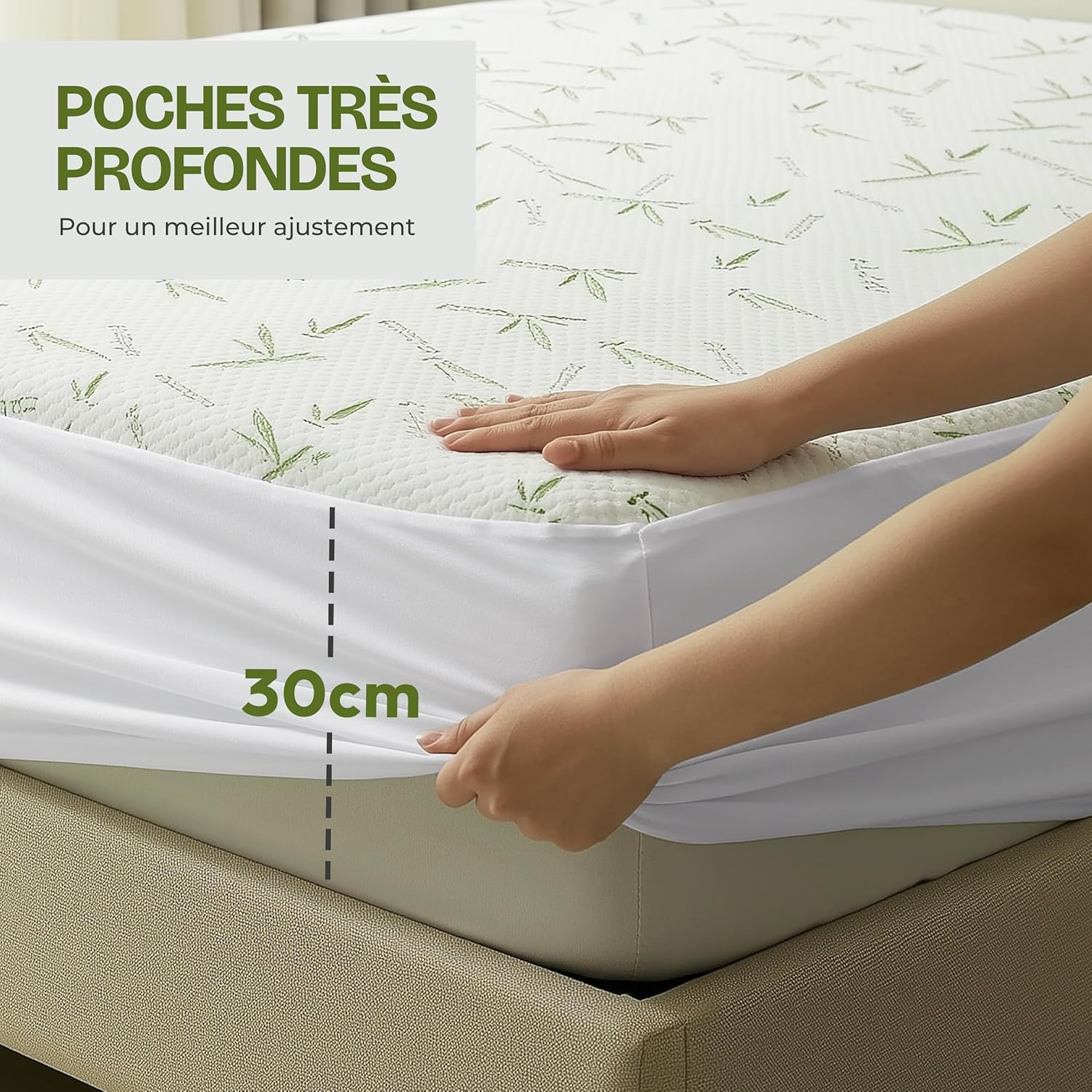 Utopia Bedding - protège-matelas 140x200x30 cm - imperméable, respirant, Oeko-Tex