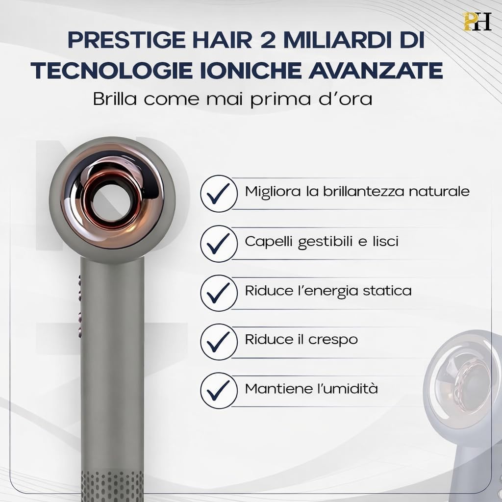 Sèche-cheveux compact, ionique, léger, diffuseur, brushing, 2 ans