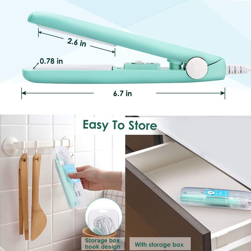 Scellant alimentaire portable - mini, étanche, feuille chauffante, vert