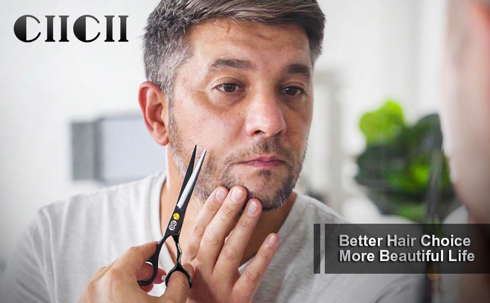 Le texte indique « Better Hair Choice » et « More Definition Line ». Série d'images de démonstration de produits de toilettage en milieu clinique.