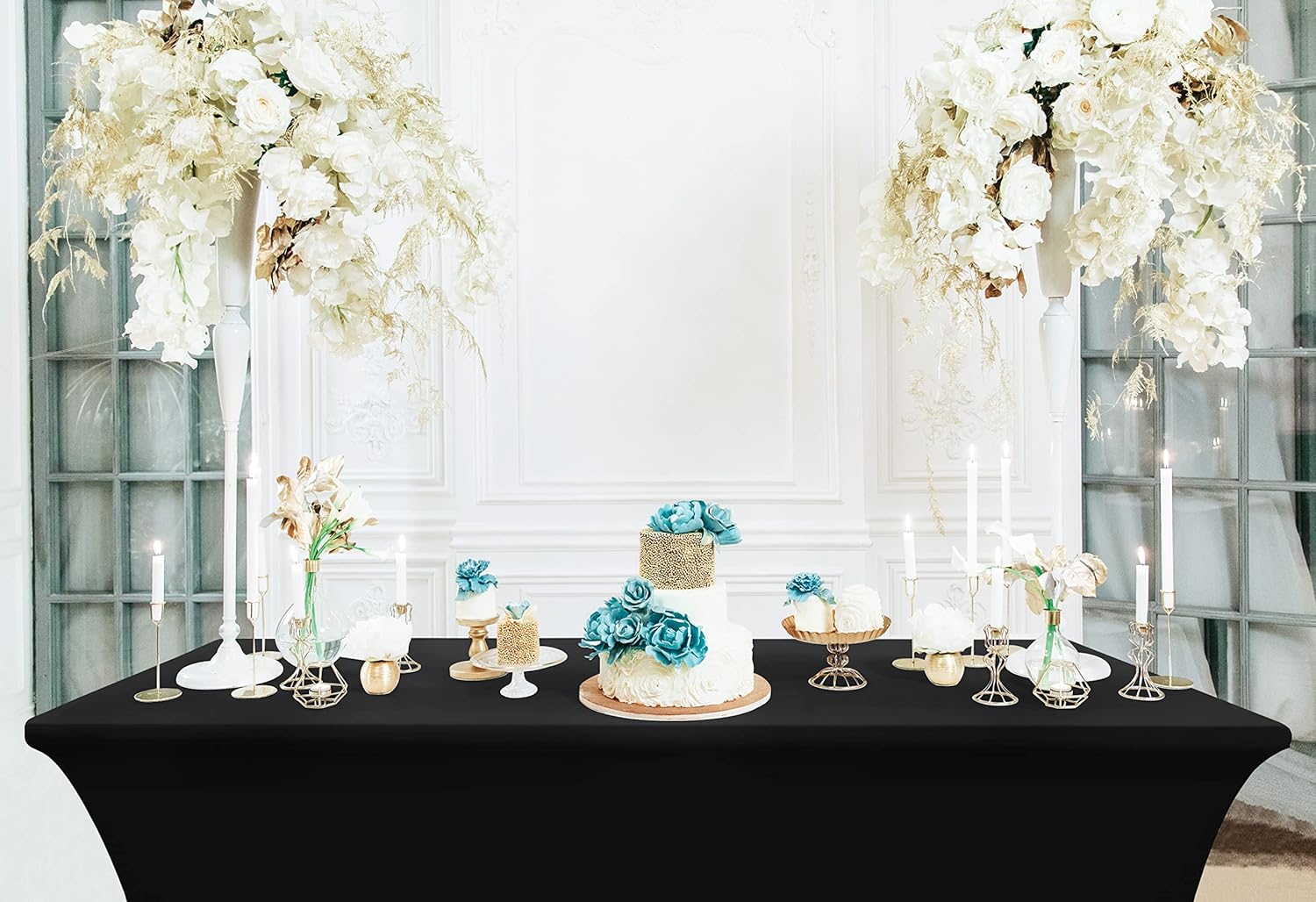 Utopia Kitchen - nappe extensible - 244 cm - polyester spandex, lavable, infroissable, lot de 2