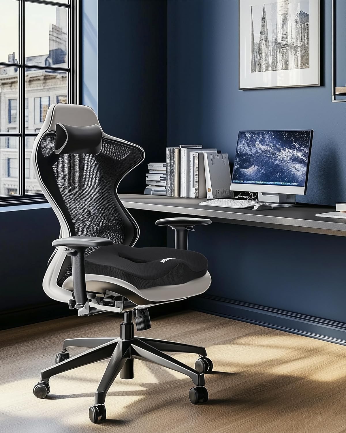 Feagar - Coussin Coccyx Série XXL - 51x46x12 cm - Mémoire de forme, ergonomique